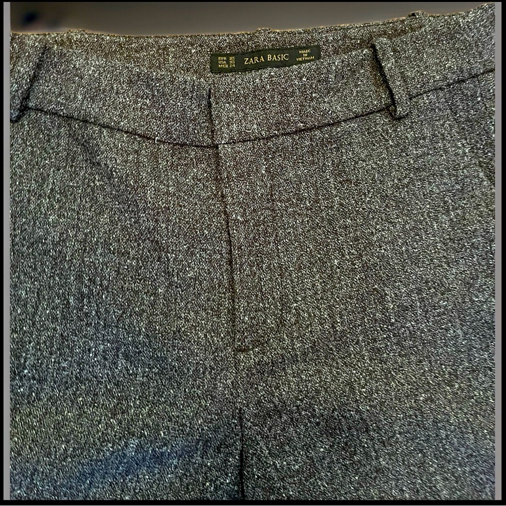 Zara Basic Side Pockets W/Front Zip, Button, & Me… - image 5